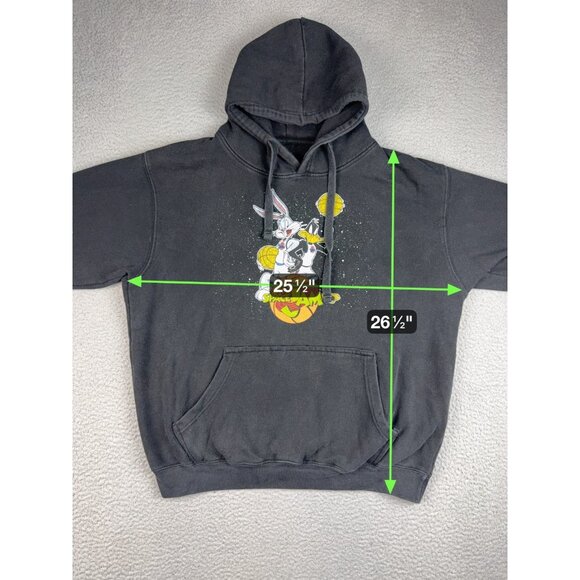 Looney Tunes Space Jam Hoodie Extra Large Bugs Daffy Pullover Sweatshirt Jumper - Picture 3 of 8